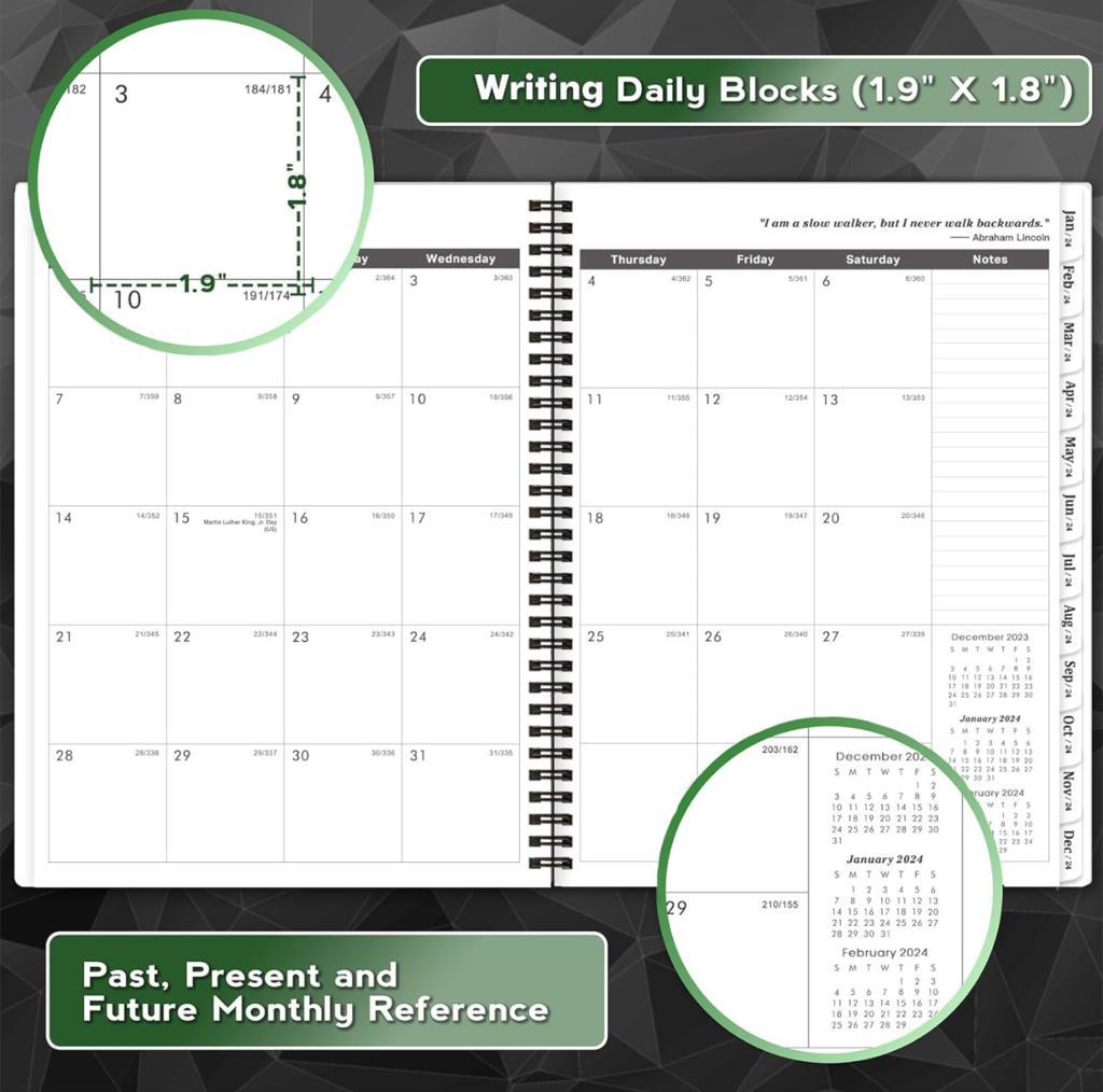 2024-2025 Monthly Planner - Monthly Calendar 2024-2025 with Two-Side Pocket, January 2024 - December 2025, 9" x 11", Two Years Monthly Planner, Cardboard Cover, Perfect Organizer