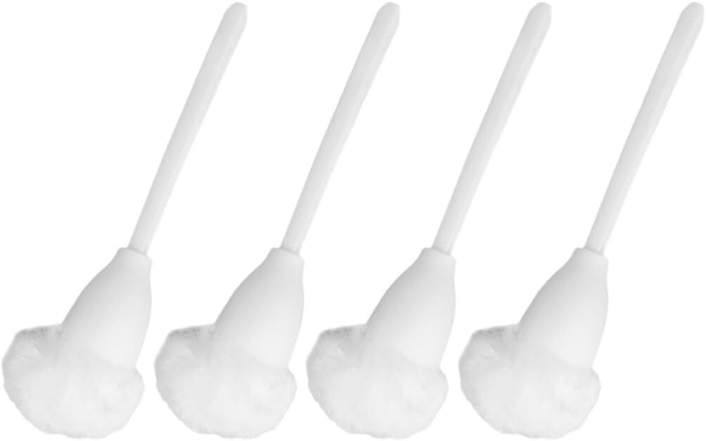 4 pcs Toilet bowl brush white Soft swab long handle scrubber