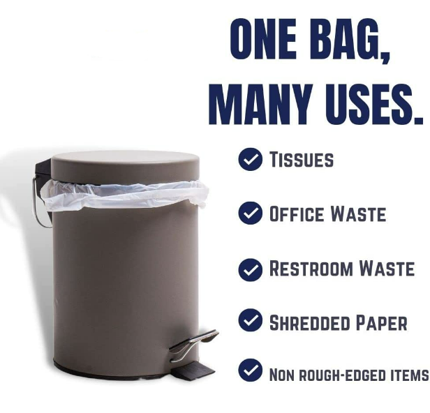 12-16 Gallon Trash Bags │ 8 Microns │ Clear High Density Liners │ 24" x 33’' (1000 Count)