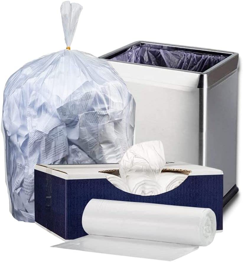 12-16 Gallon Trash Bags │ 8 Microns │ Clear High Density Liners │ 24" x 33’' (1000 Count)