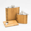 3-Piece Wooden Flask Set (6 oz. Hip Flask, 2 oz. Keychain Flask, Credit Card Bottle Opener)