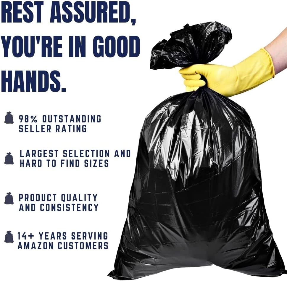  (100 Pack) 55-60 Gallon Trash Bags, 1.5 Mil, Heavy