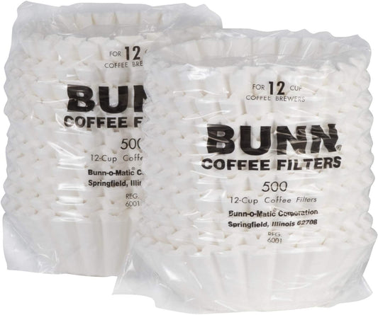 Bunn Paper Regular Coffee Filter for 12-Cup Commercial Brewers (Case of 500)