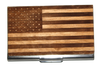 American Flag Wooden Business Card Holder