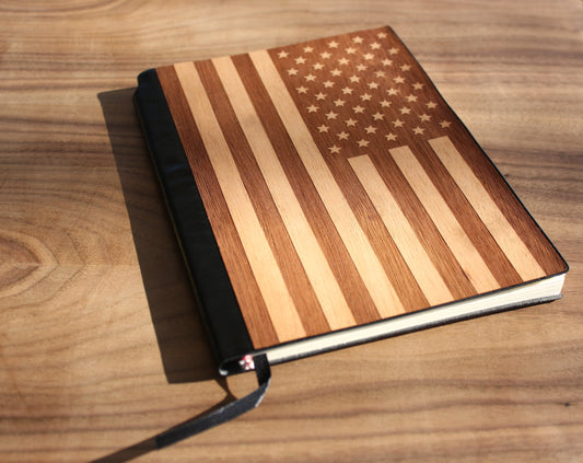 American Flag Wood Journal / Planner / Notebook