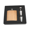 Real Wooden 6 oz. Hip Flask in Premium Gift Box with Shot Glasses & Funnel